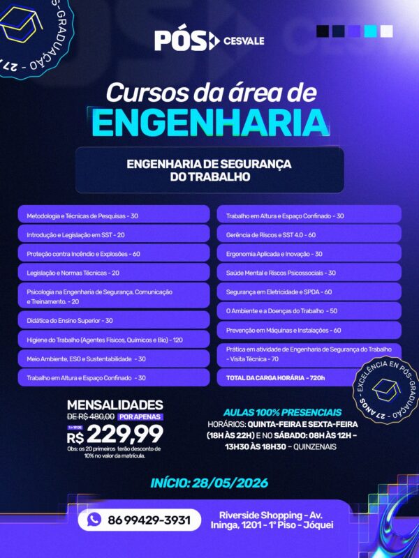 MBA em Engenharia de Segurança do Trabalho