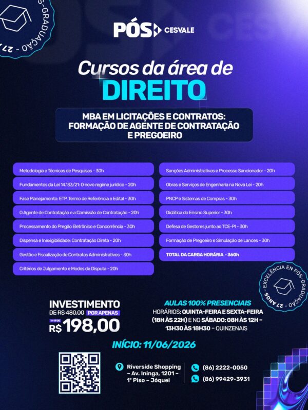 MBA em Licitações e Contratos: Formação de Agentes de Contratação e Pregoeiro