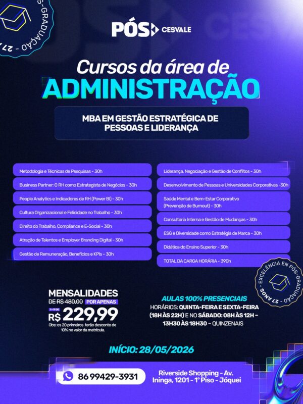 MBA em Gestão Estratégica de Pessoas e Liderança